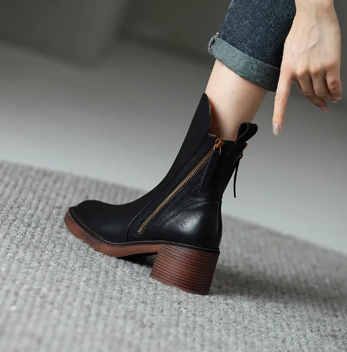 Helene - Leather Ankle Boots