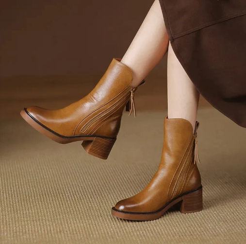 Helene - Leather Ankle Boots