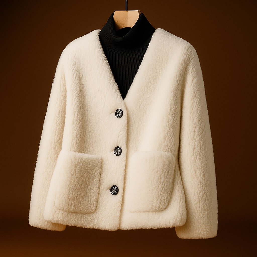 Aurora Shearling Button Jacket