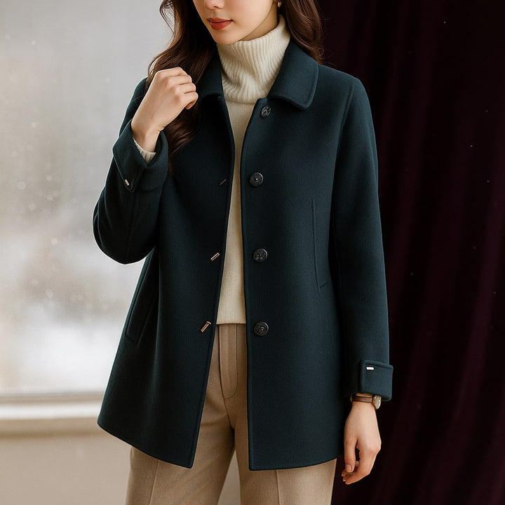 Lucia Wool-Blend Button Coat