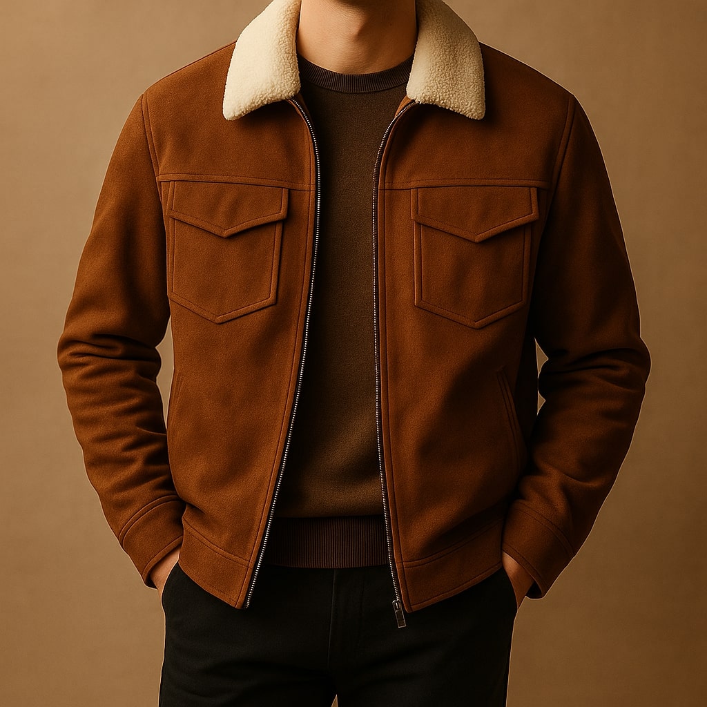 Sergio Shearling-Collar Jacket