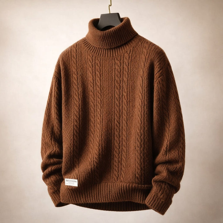 Alberto Cable-Knit Turtleneck Sweater