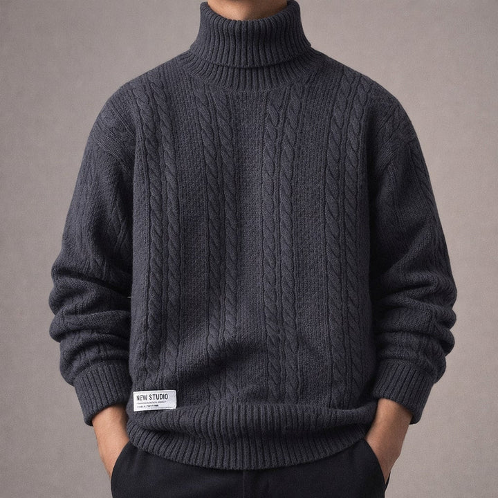 Alberto Cable-Knit Turtleneck Sweater