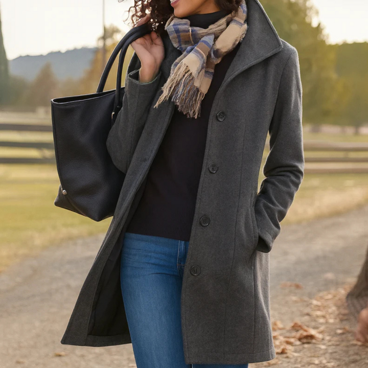 Vera™ - Classic Mid-Length Button Coat