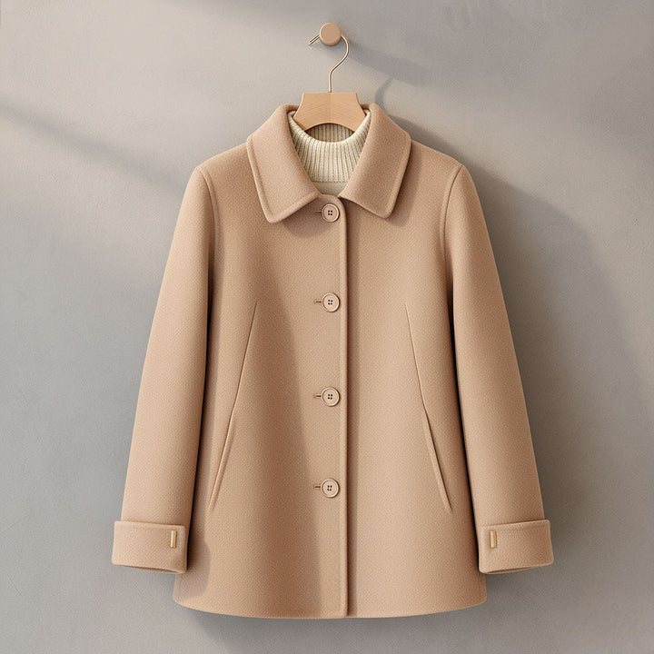 Lucia Wool-Blend Button Coat