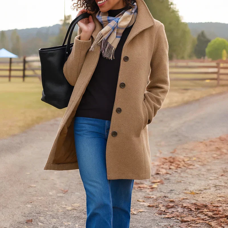 Vera™ - Classic Mid-Length Button Coat
