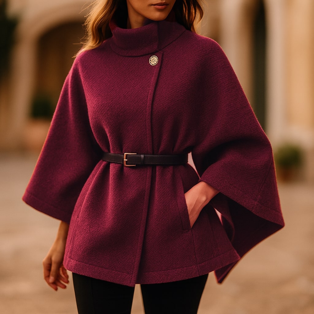 Valentina Belted Cape Jacket