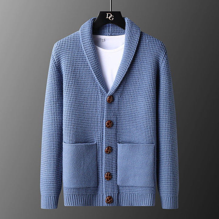 Lorenzo Waffle-Knit Cardigan