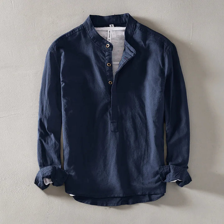 Riviera Linen Mandarin Shirt