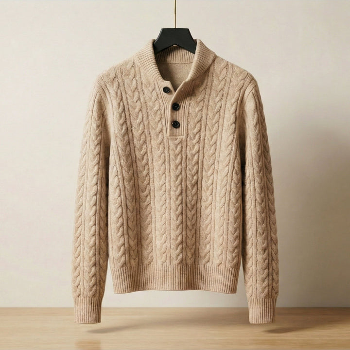 Caterina Cable-Knit Button Pullover