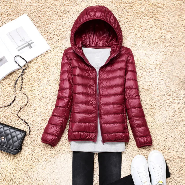 Polina - The new ultra-light, packable down coats with hood