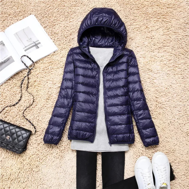 Polina - The new ultra-light, packable down coats with hood