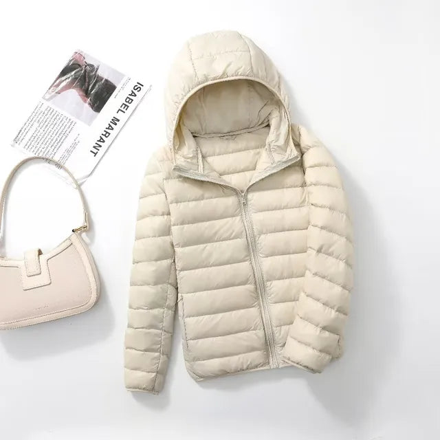 Polina - The new ultra-light, packable down coats with hood