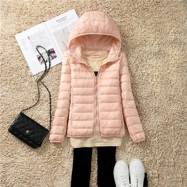 Polina - The new ultra-light, packable down coats with hood