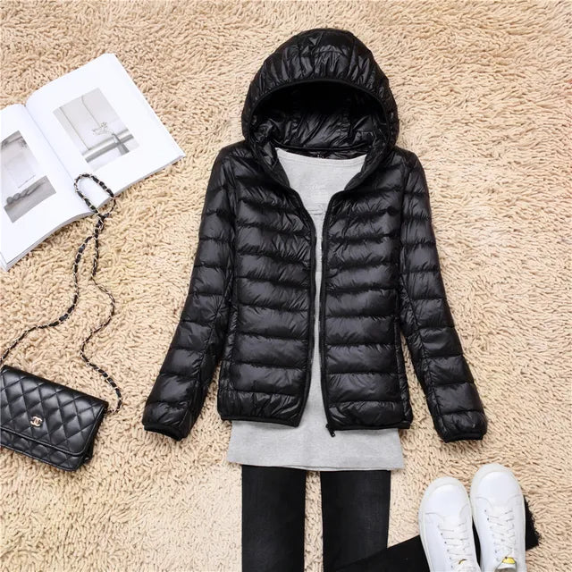 Polina - The new ultra-light, packable down coats with hood
