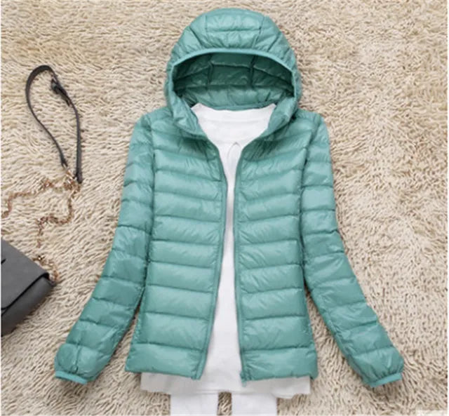 Polina - The new ultra-light, packable down coats with hood