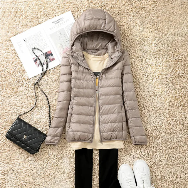 Polina - The new ultra-light, packable down coats with hood