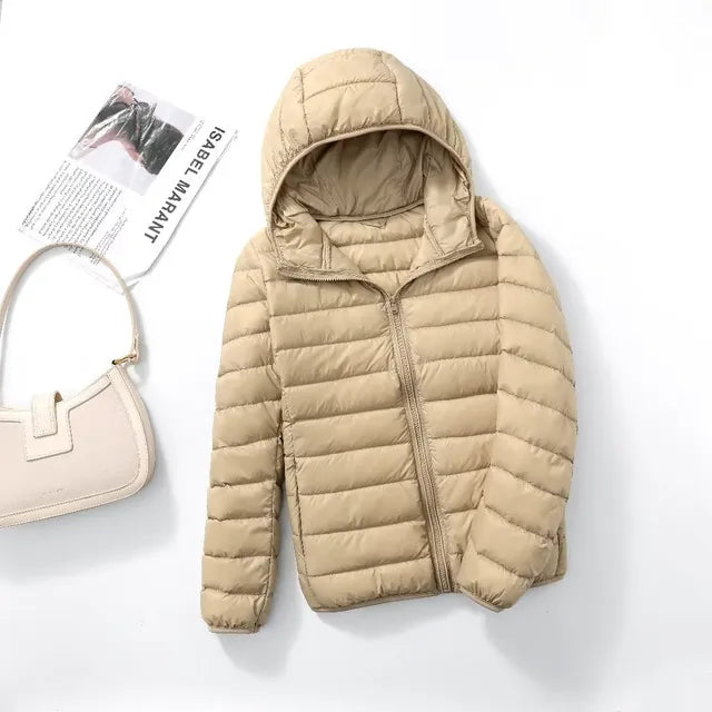 Polina - The new ultra-light, packable down coats with hood