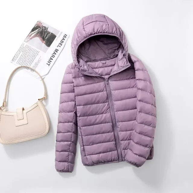 Polina - The new ultra-light, packable down coats with hood