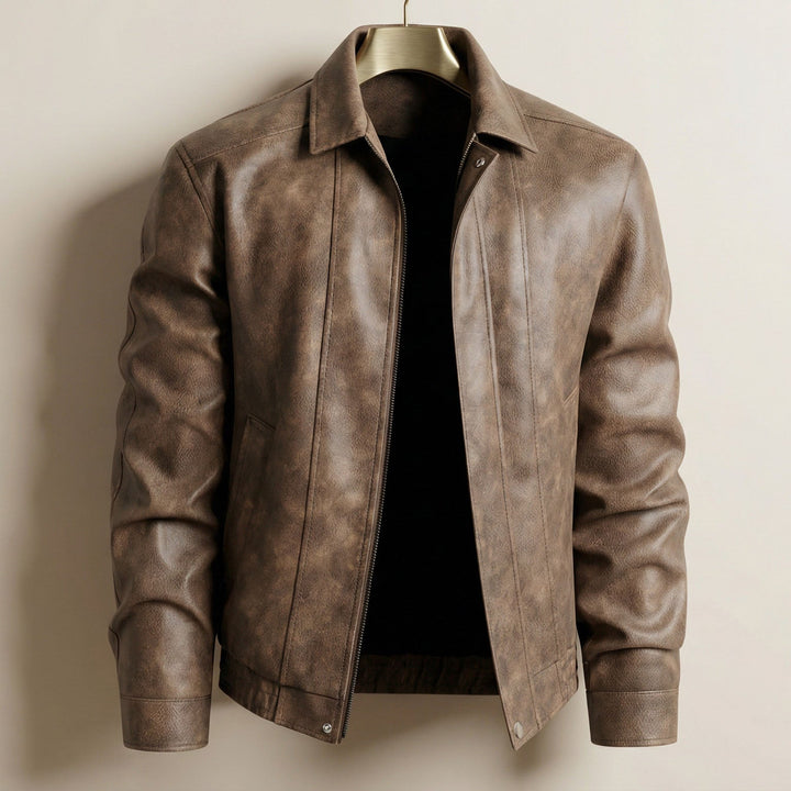 Raffaele Leather Zip Jacket