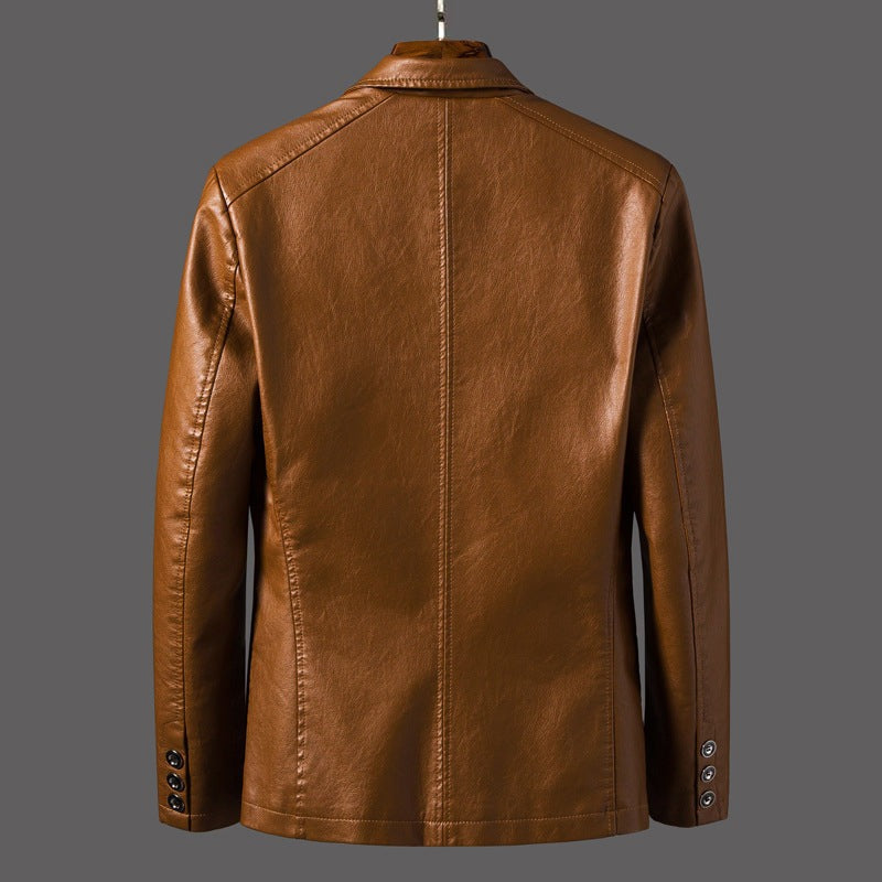 Marco Faux Leather Blazer